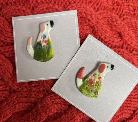 Ellen Woods Ceramics - Dog Brooch