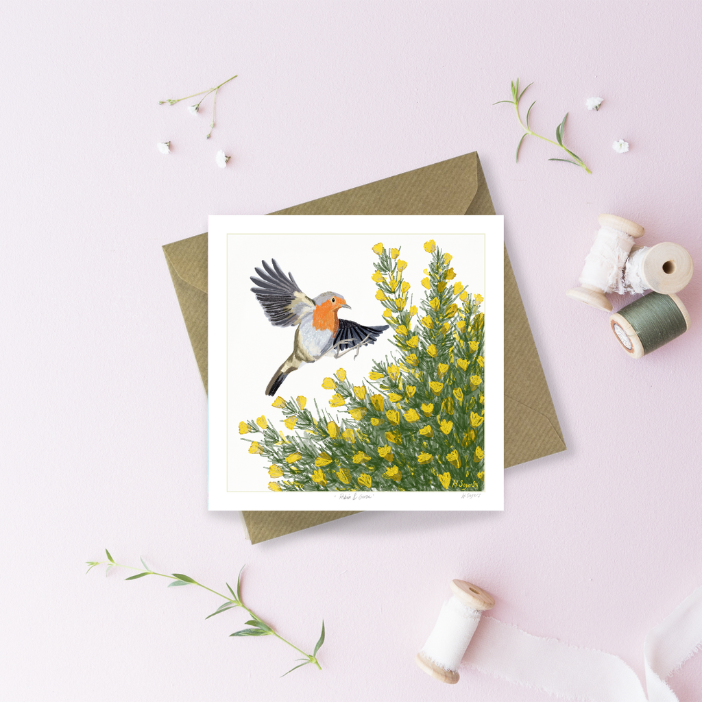 ROBIN & GORSE Greetings Card