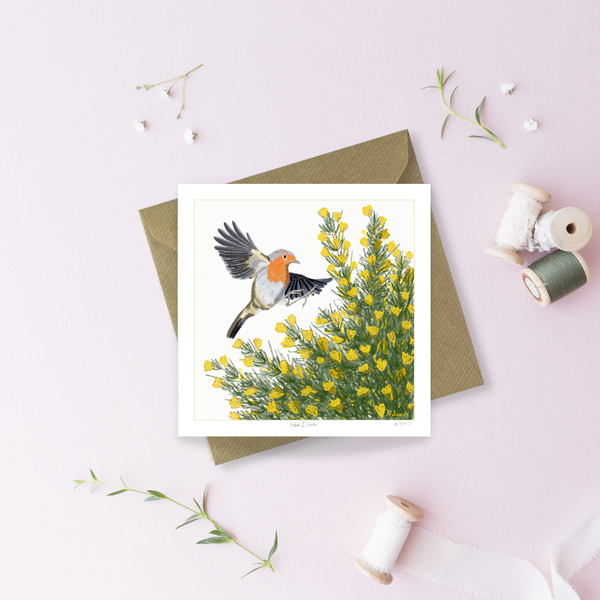 ROBIN & GORSE Greetings Card