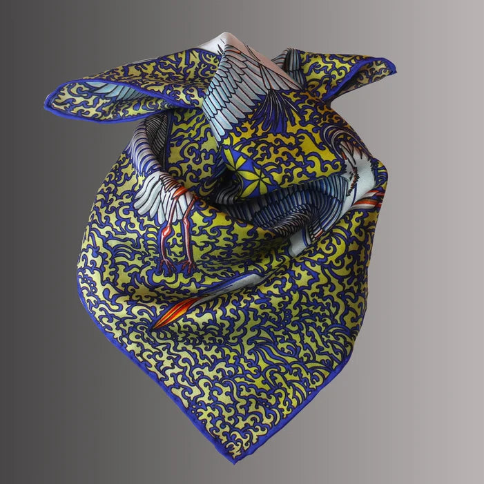 Jerusha Marley, Ireland. Herons & Great Egrets 45cm Silk Scarf