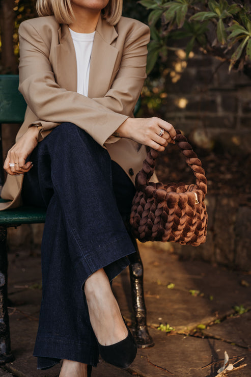 illlina. Mini Velvet Cake Bag - Brown