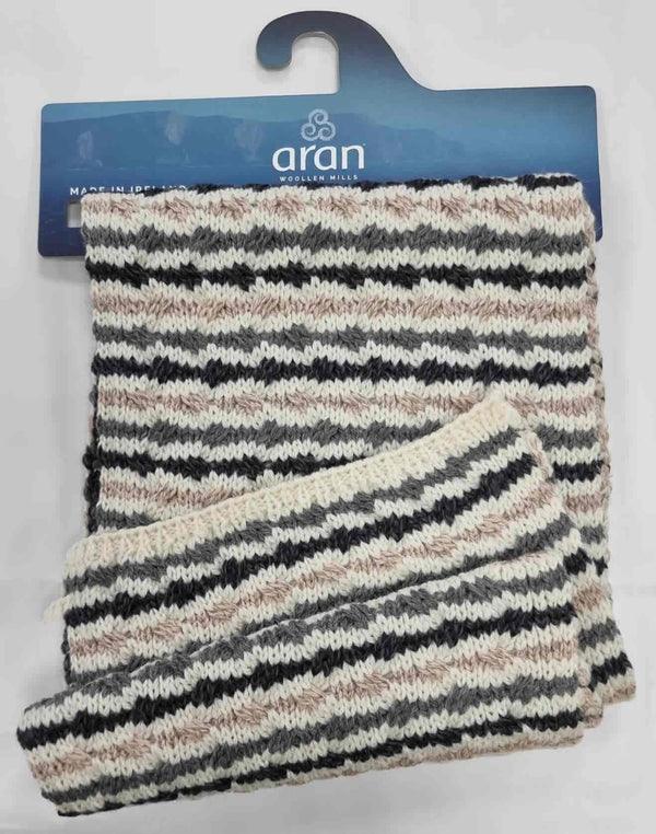 Aran Woollen Mills Aran Brown & Cream Tone Scarf
