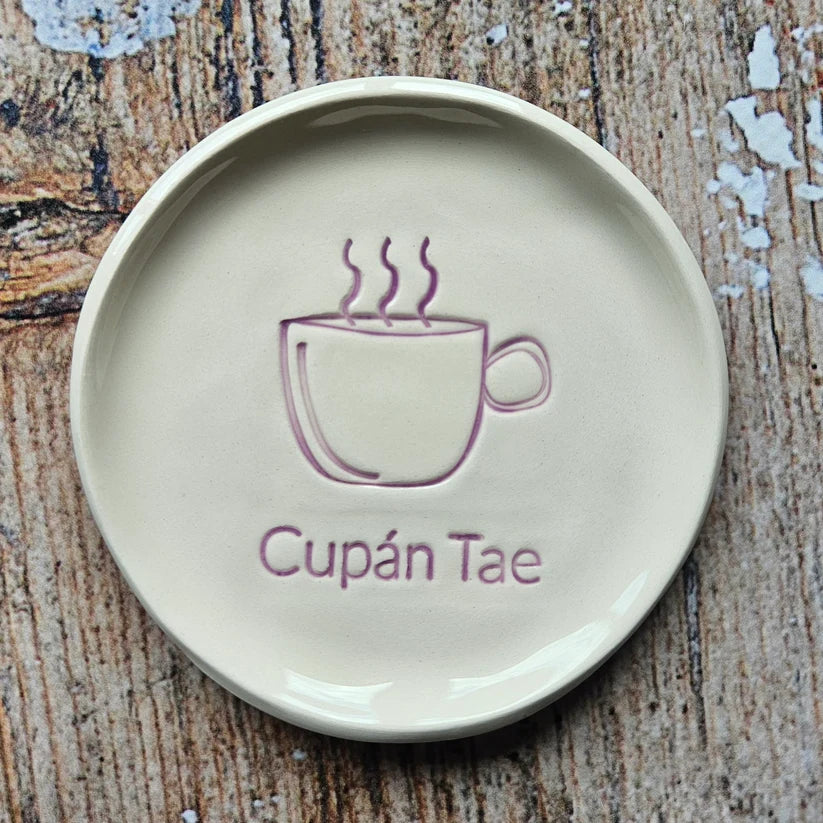 Maple Tree Pottery-Cupán Tae-Tea Bag Dish- purple