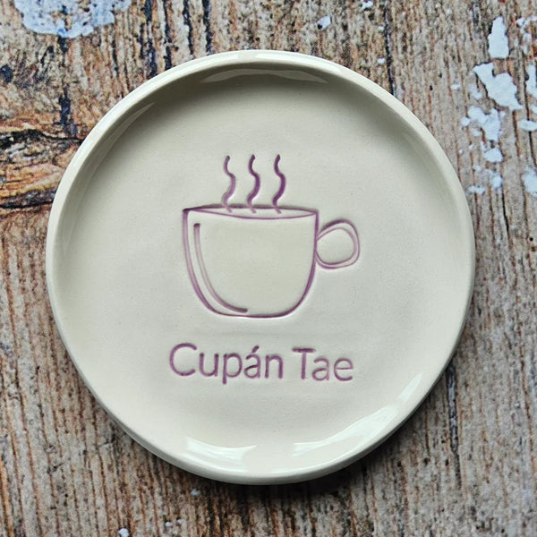 Maple Tree Pottery-Cupán Tae-Tea Bag Dish- purple