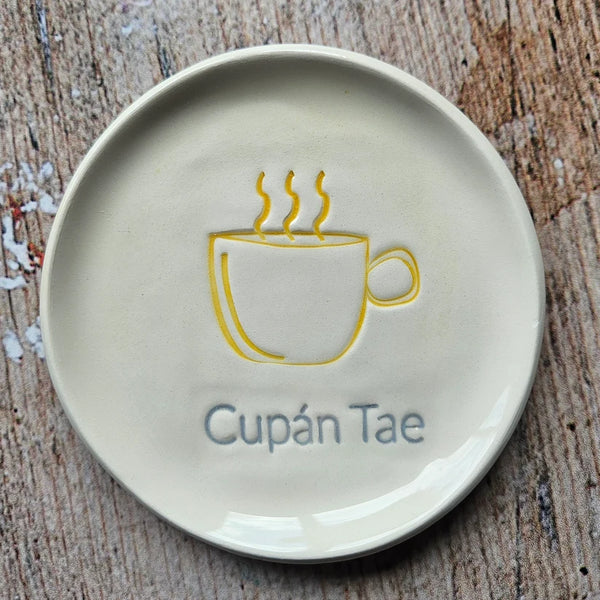 Maple Tree Pottery-Cupán Tae-Tea Bag Dish-yellow
