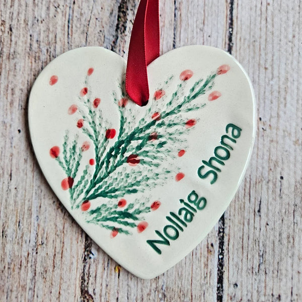 Maple Tree Pottery-Nollaig Shona- Christmas Ornament