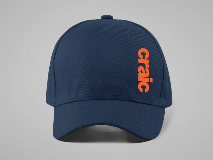 Fukil Sideways 'craic' Hat - Navy and Orange