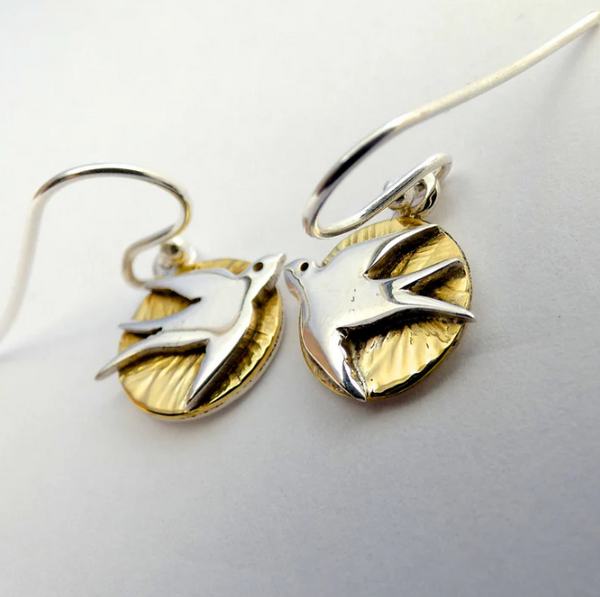 Banshee Sterling Silver Swallow Earrings