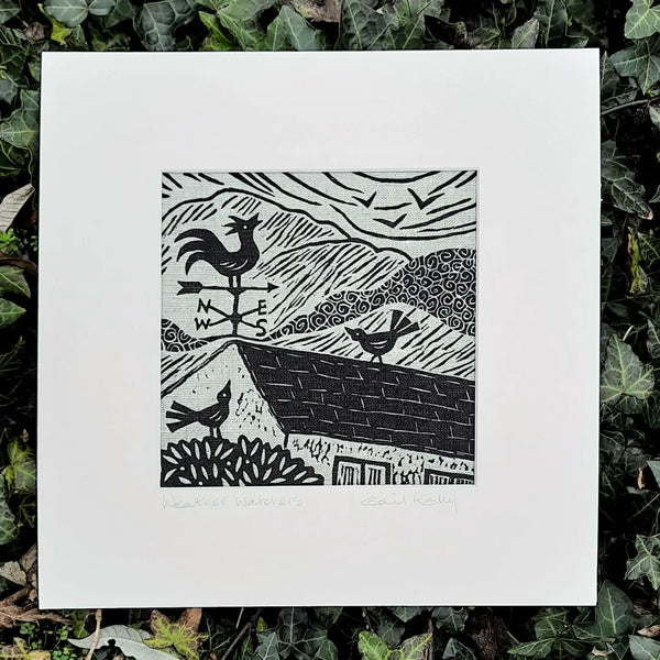 Algan Arts. Irish Linen Print. Weather Watcher