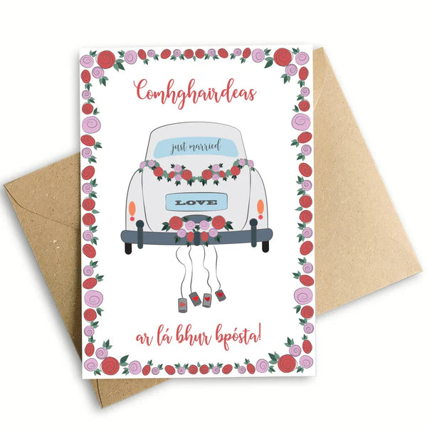 Prints Of Ireland Wedding Car Card