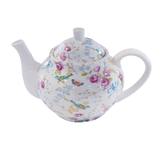 Shannonbridge Pottery Ireland Birds & Blossoms Teapot
