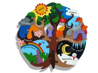 Alphabet Jigsaws Handcrafted Wooden Jigsaw Seasons (As Gaeilge)