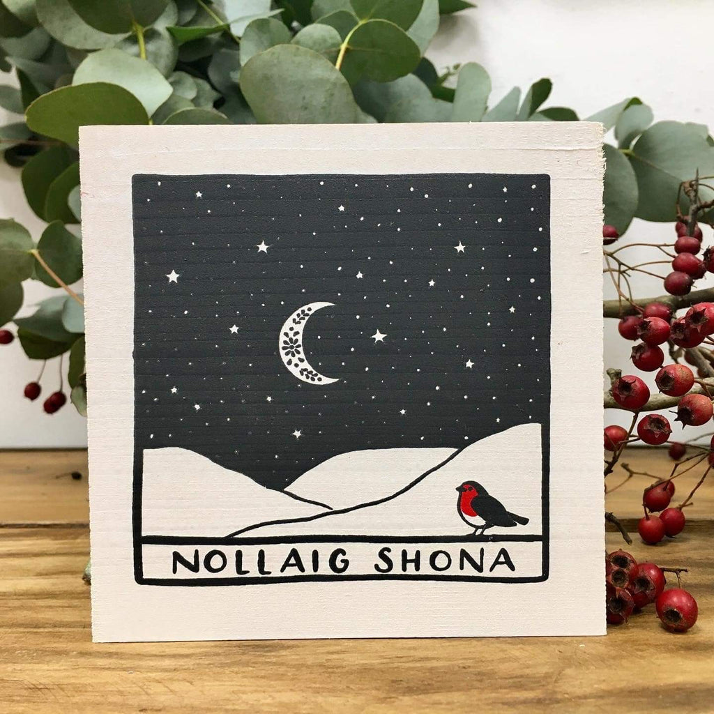 Once Upon A Dandelion, Nollaig Shona, Wooden Sign