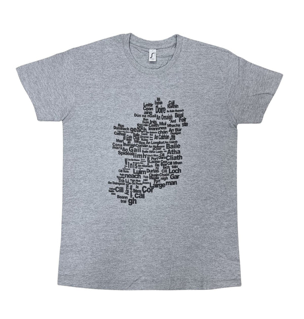An Spailpín. Place Name Map Of Ireland Mapa LogainmneachaT-Shirt