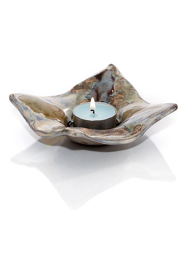 Amanda Murphy Ceramics Square Ripple Tea Light Small