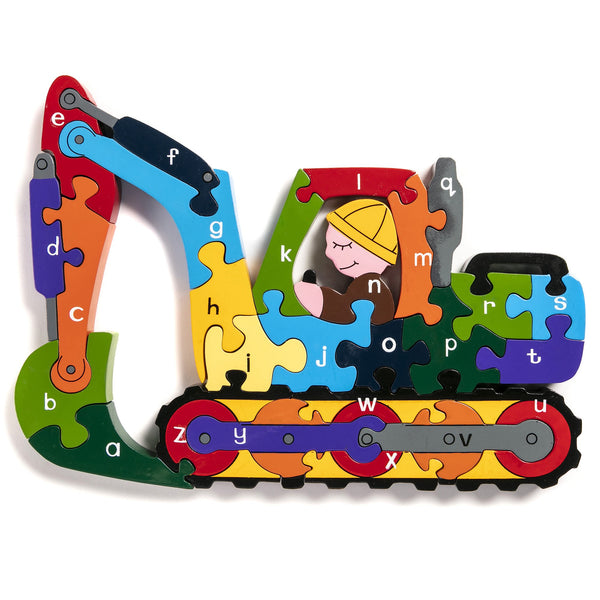 Alphabet Jigsaws Handcrafted Wooden Jigsaw Alphabet Digger