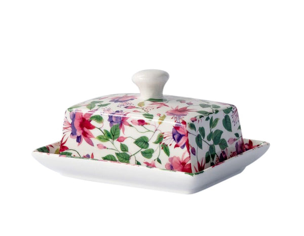 Shannonbridge Pottery Ireland. Fuchsia, Butter Dish