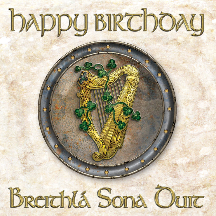 The Celtic Card Team Happy Birthday Card Harp