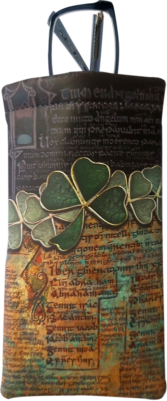 Nature's Craft Celtic Glasses Pouch Celtic Shamrock