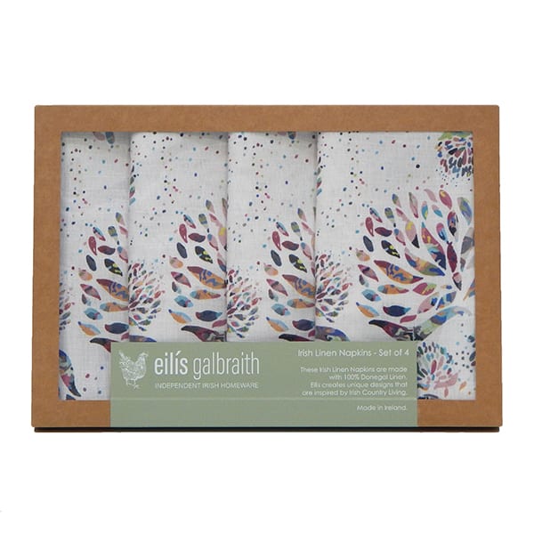 Eilís Galbraith Designs Dand 100% Irish Linen Set 4 Table Napkins