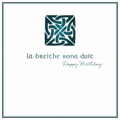 The Glen Gallery Celtic Green Lá Breithe Sona Duit Card