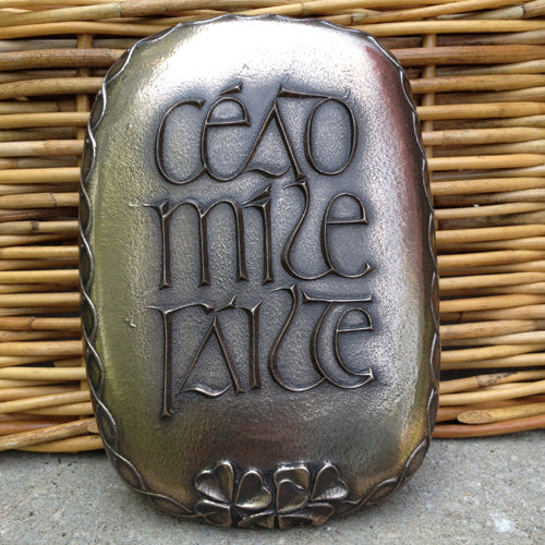 Wild Goose Studio Céad Míle Fáilte Shamrock Plaque