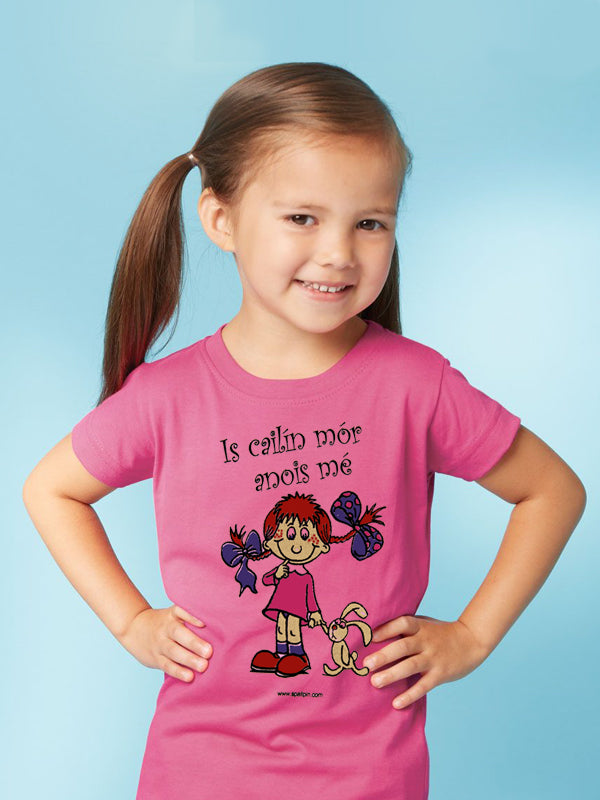 An Spailpín Fánach Is Cailín Mór Anois Mé/I'm a Big Girl Now T-Shirt Pink