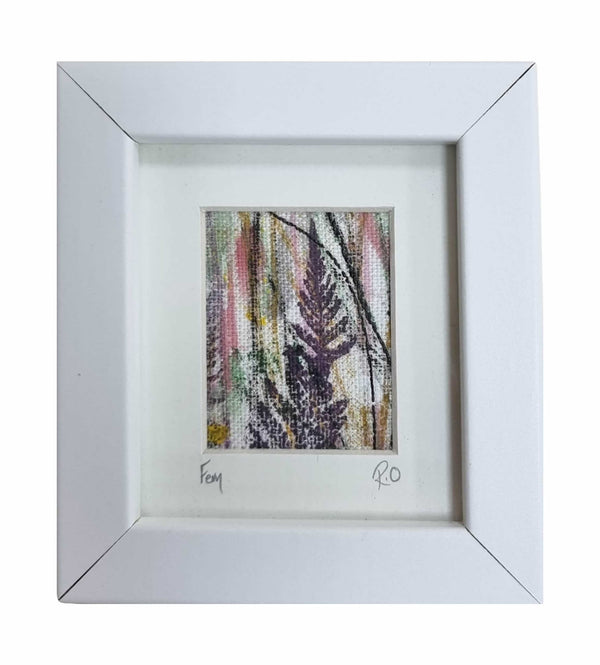 Ruth Osborne Mini Art 'Ferns 2' Irish Linen Original