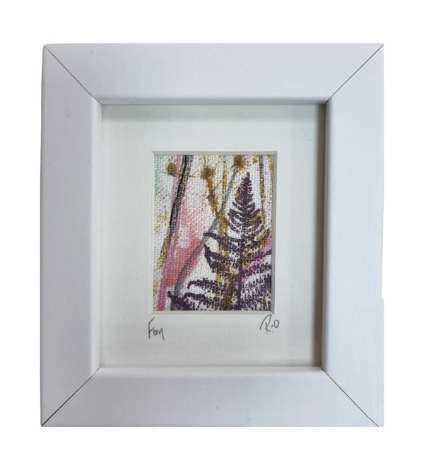Ruth Osborne Mini Art 'Ferns 3' Irish Linen Original