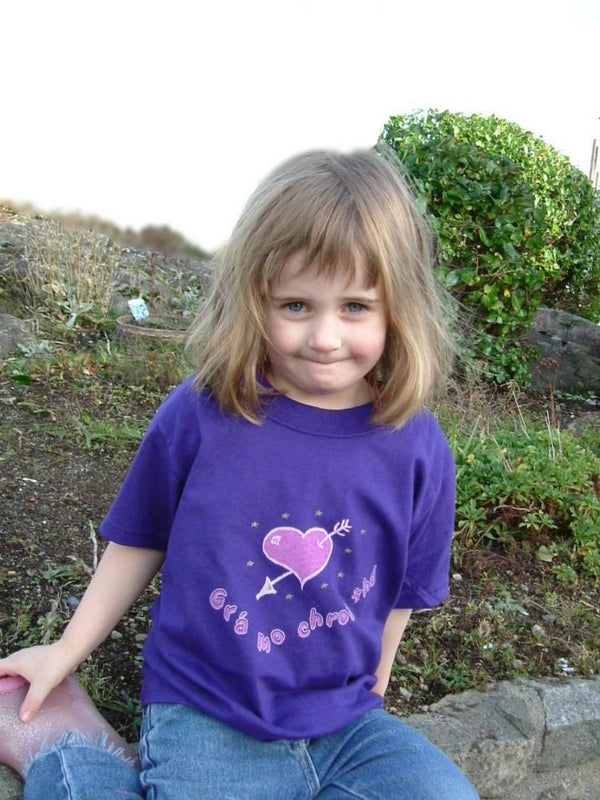 An Spailín Fánach You're My Heart's Delight - Grá Mo Chroí Thú Child's T-Shirt Purple
