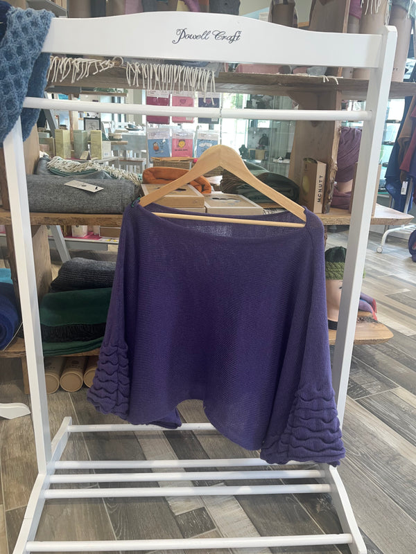 Shuttleknit Ireland Ruffle Sleeve Geansaí in Tibet Tweed