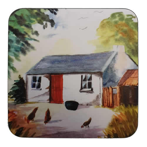 Irish Scene Coaster Cottage Yard